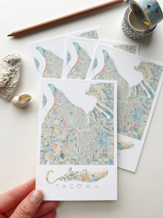 ColorFULL Tacoma WA Map Postcard