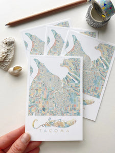 ColorFULL Tacoma WA Map Postcard