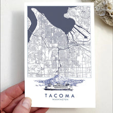 Tacoma Wa "Blueprints" Postcard