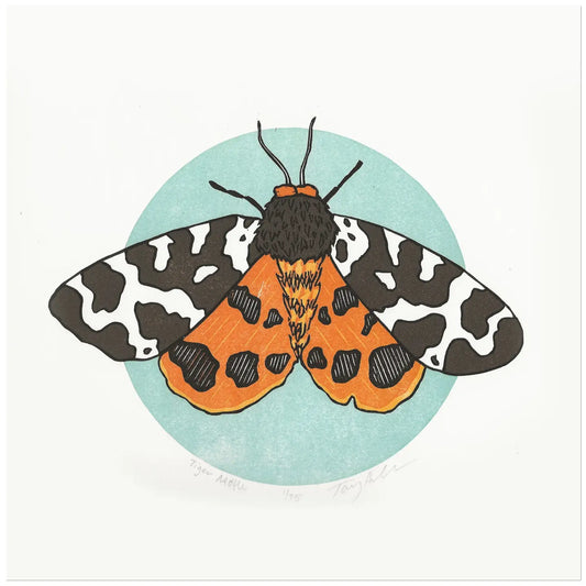 Tiger Moth Block Print - unframed