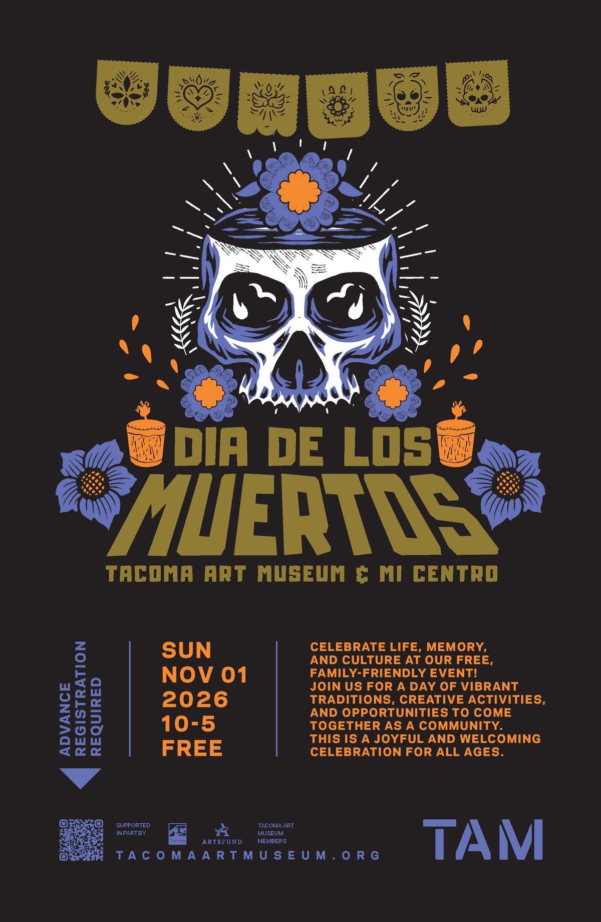 2026 Dia De Los Muertos Poster 11"x17"