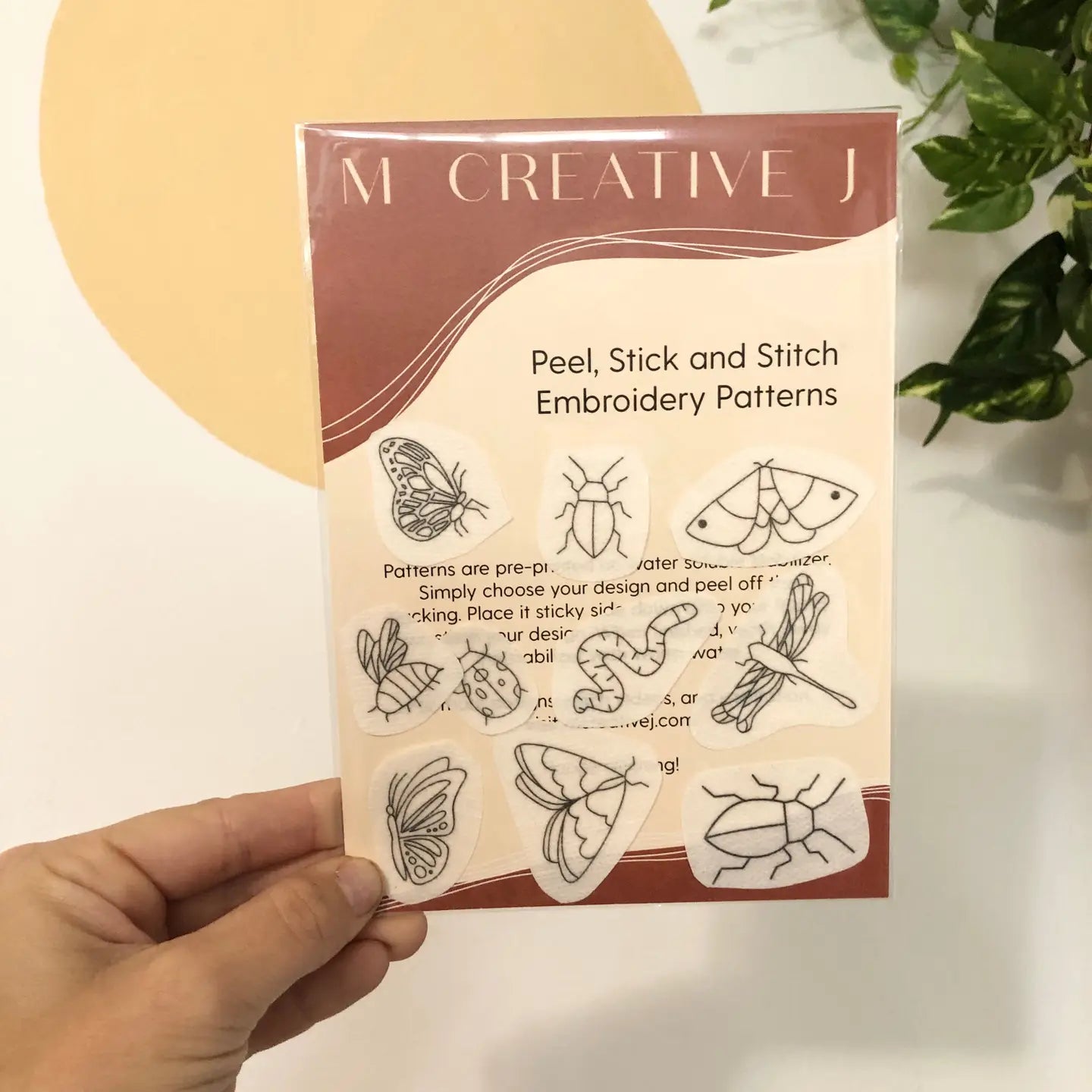 Peel, Stick and Stitch Embroidery Patterns - Bugs