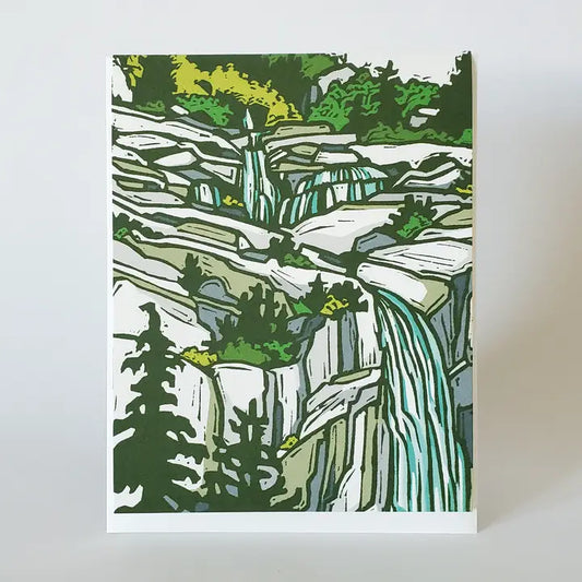 Mountain Waterfall Landscape Fine Art Blank Notecard