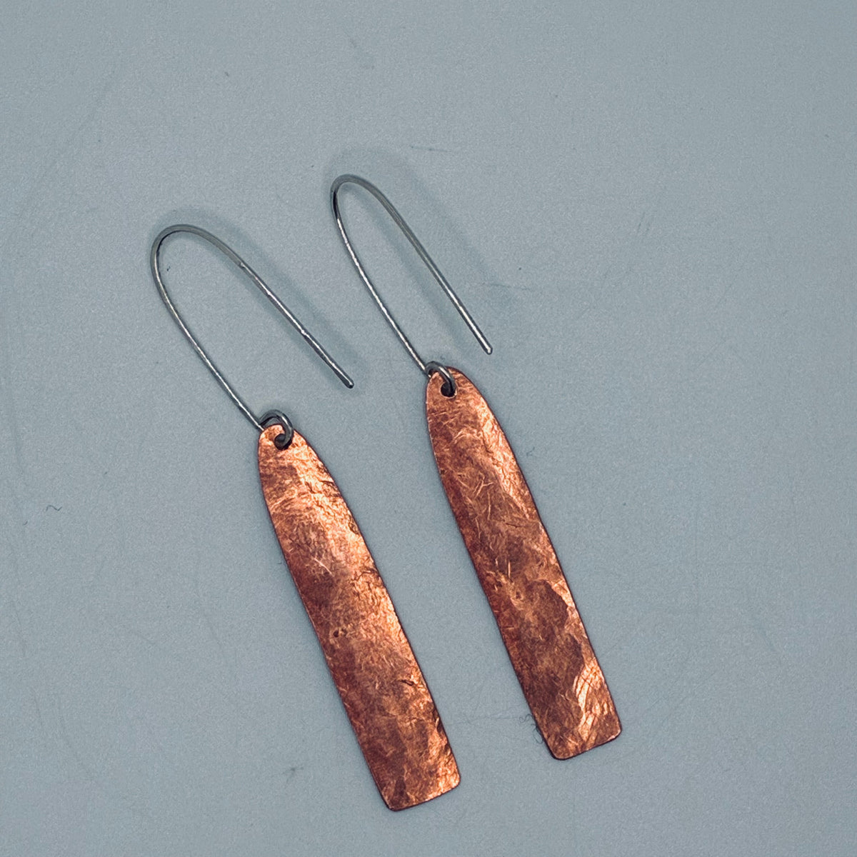 Rustic Copper Foundry Drop Earrings