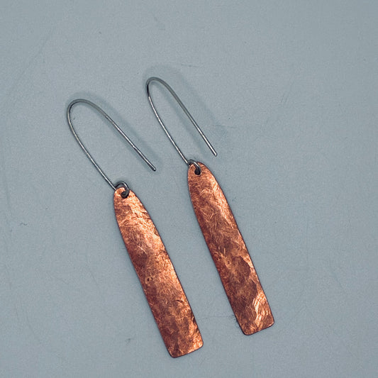 Rustic Copper Foundry Drop Earrings