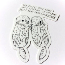 Sea Otters Holding Hands Sticker
