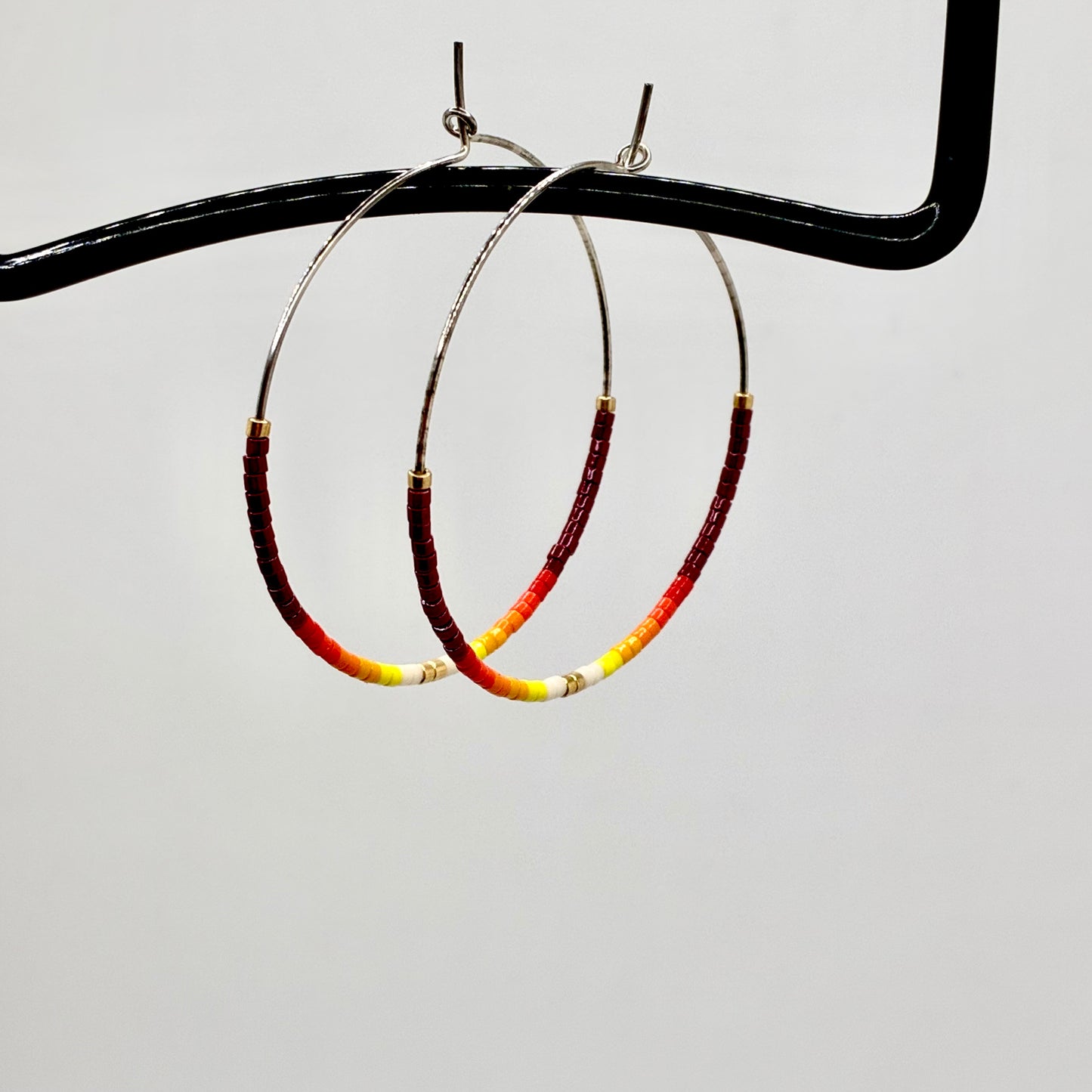 Large Beaded Hoop Earrings