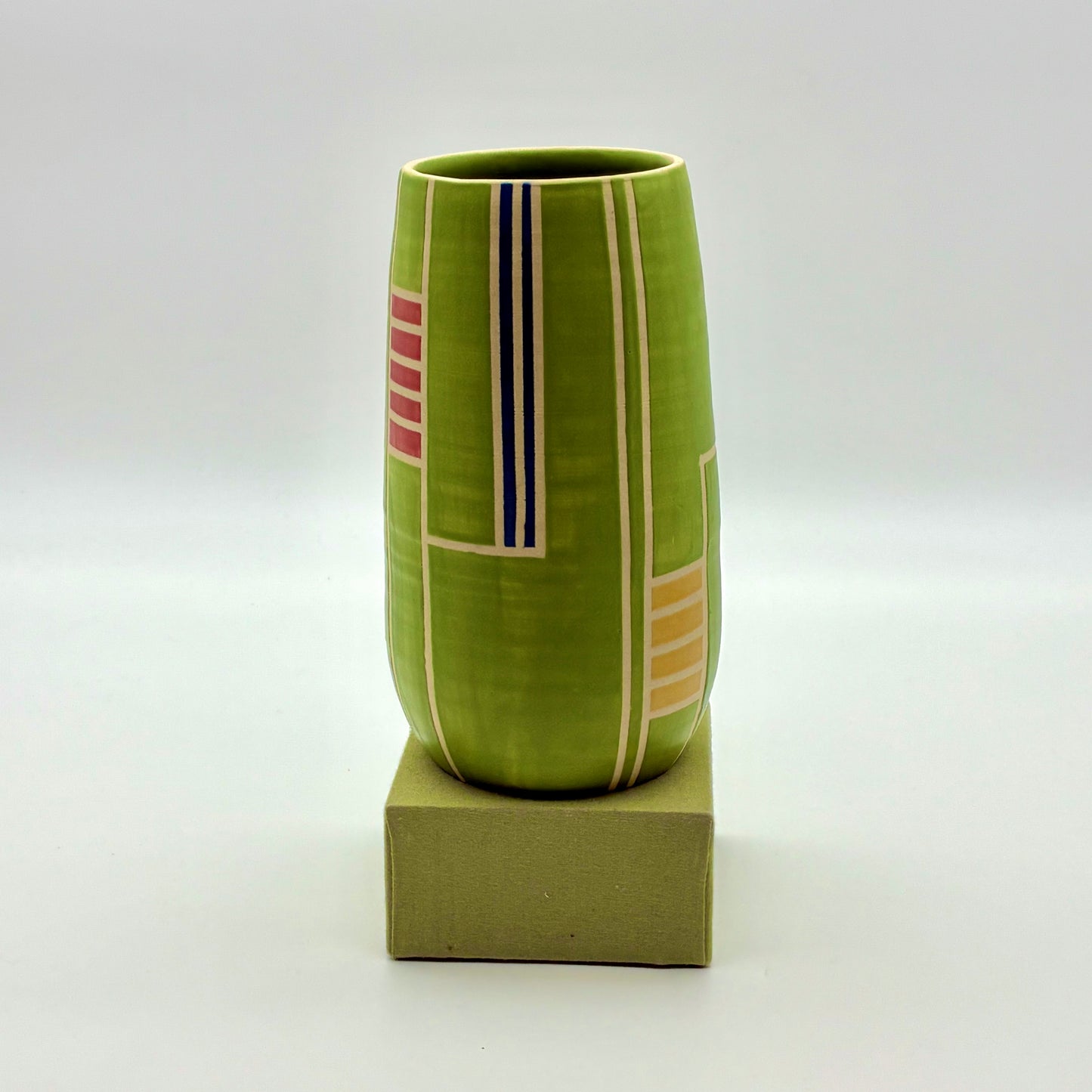 Green Geometric Vase