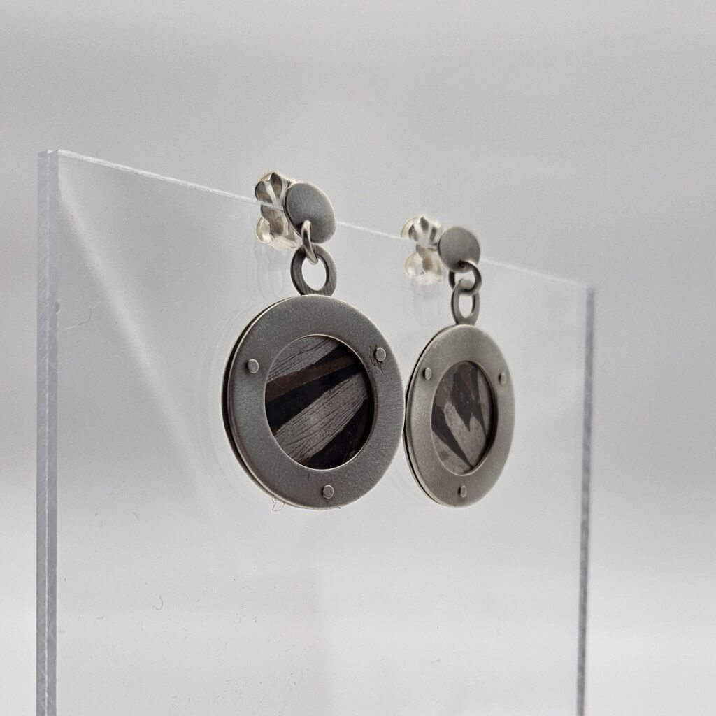 Earrings with Ink Drawings