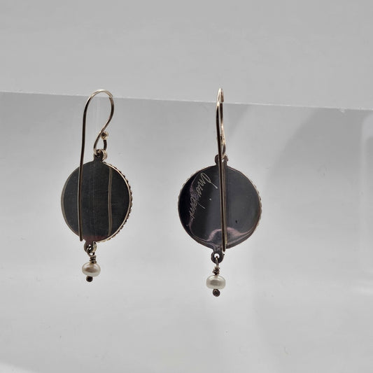 Sepia Tin Photo Earrings