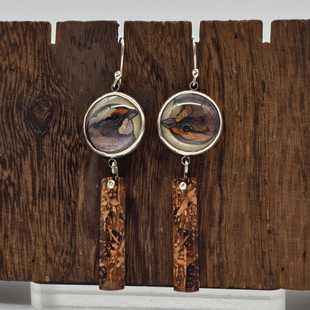 Brown Bird Earrings