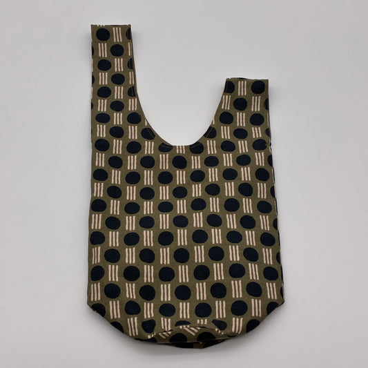 Knot Bag - Blue & Kaki Geometric