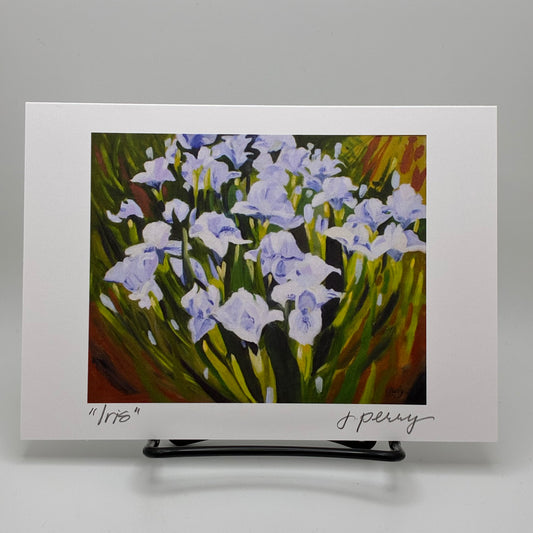 "Iris" Greeting Card by Judith Perry