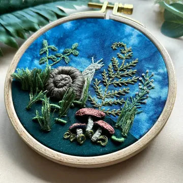 Woodland Snail Embroidery Kit - Advanced