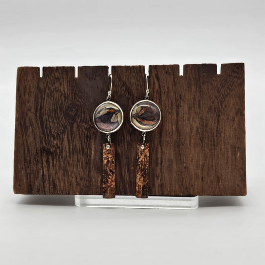 Brown Bird Earrings
