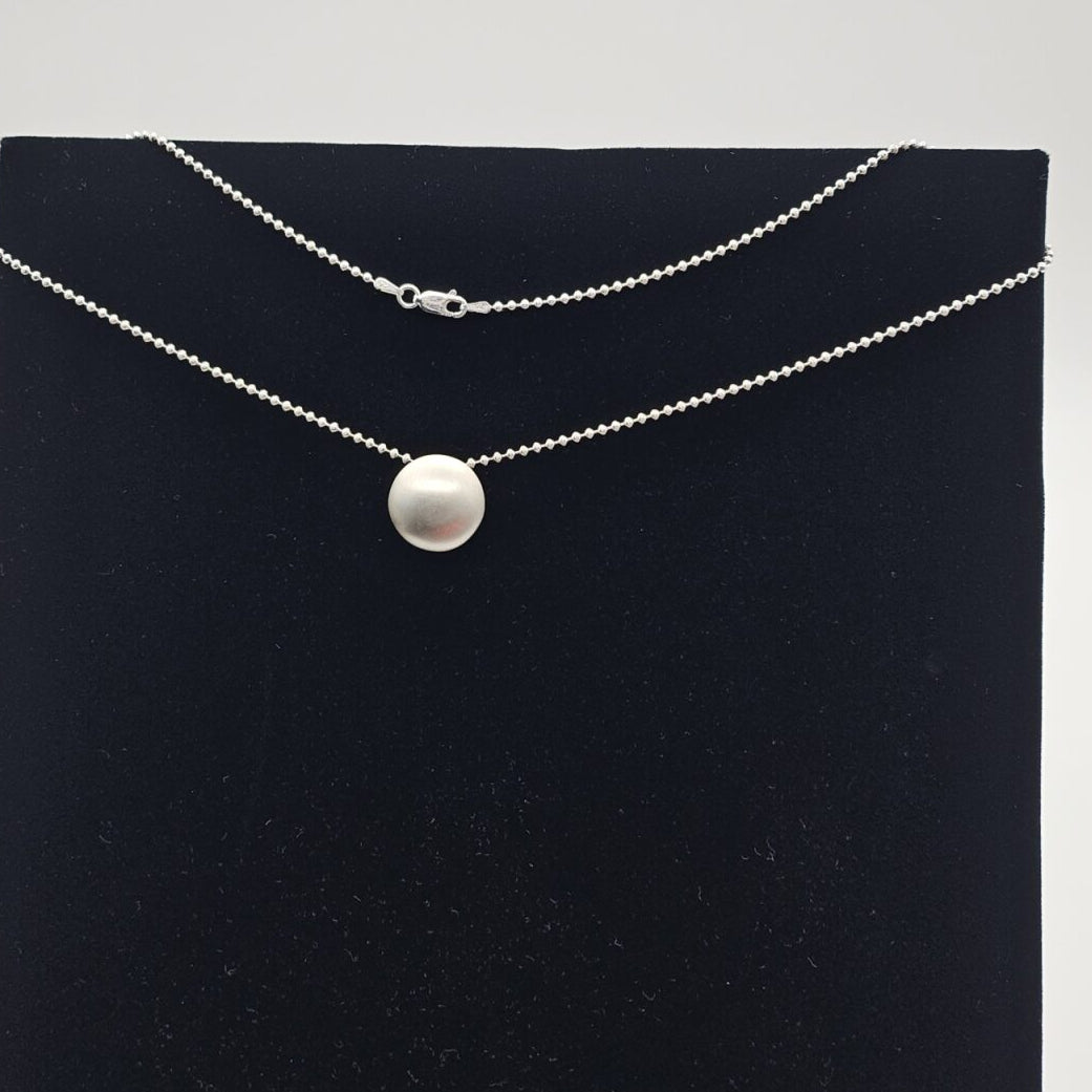 Single Bead Sterling Silver Necklace - 18"