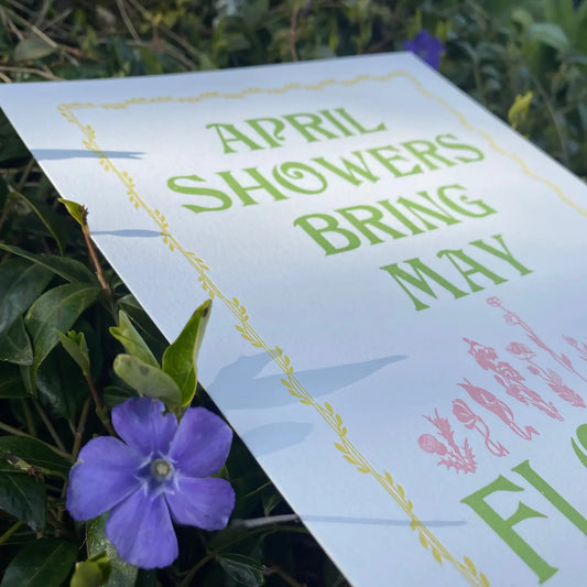 April Showers Block Print - unframed