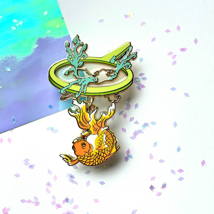 Kingyo Sukui • Goldfish Scooping Enamel Pin