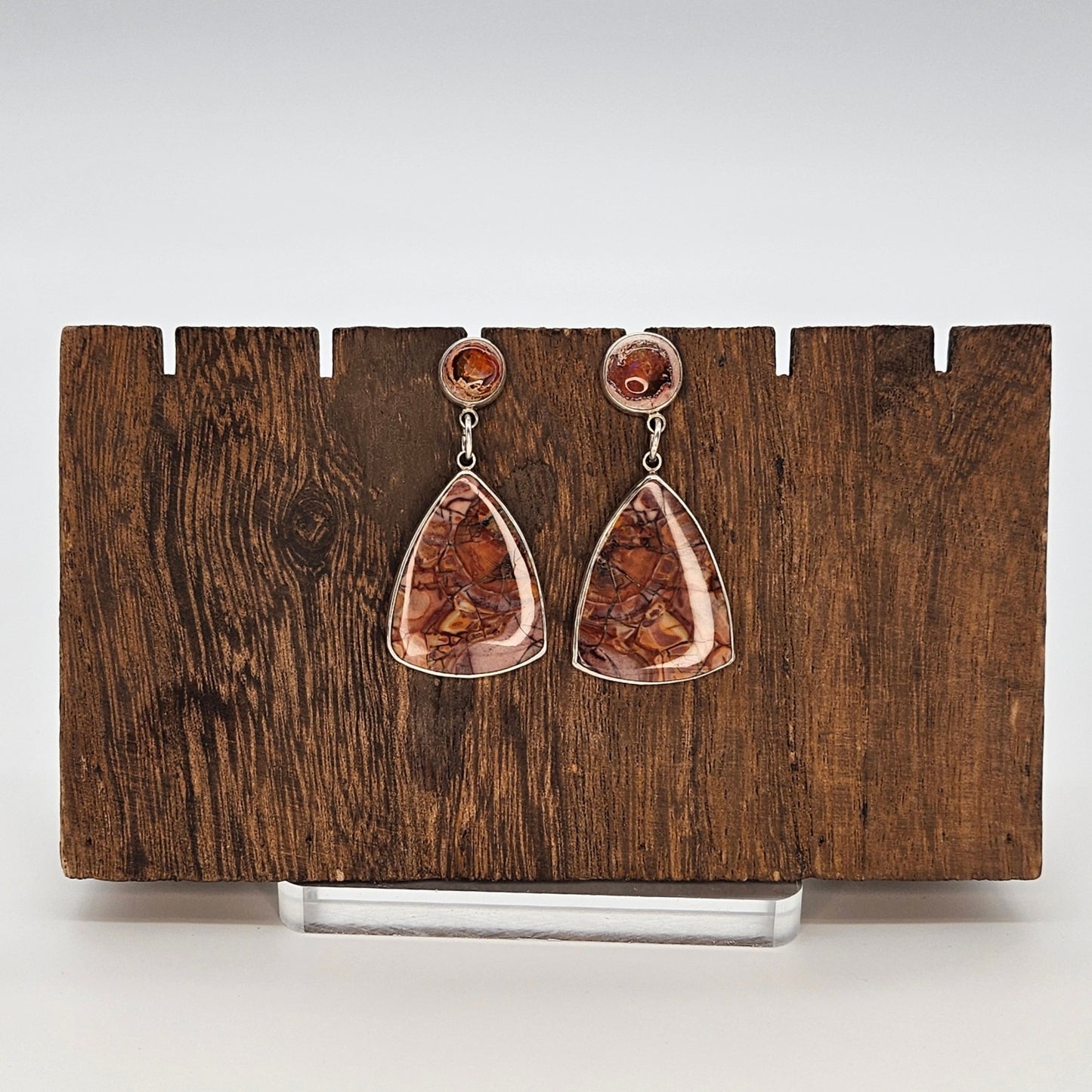 Fire Opal and Carnelian Earrings