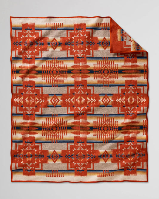 Chief Joseph Jacquard Robe Blanket; Chili