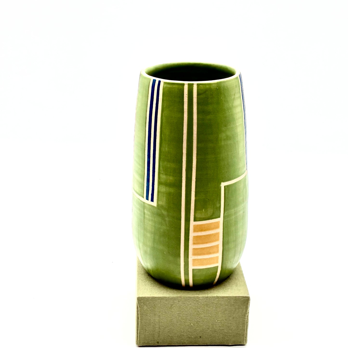 Green Geometric Vase