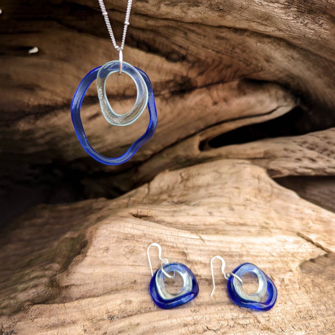 Sea & Sky Wave Double Pendant Cobalt