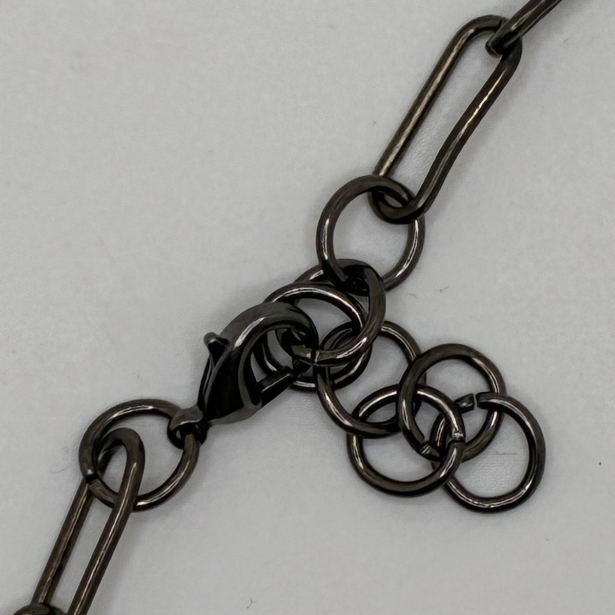 Large Borosilicate Glass Geometric Chain Link Necklace - Clear