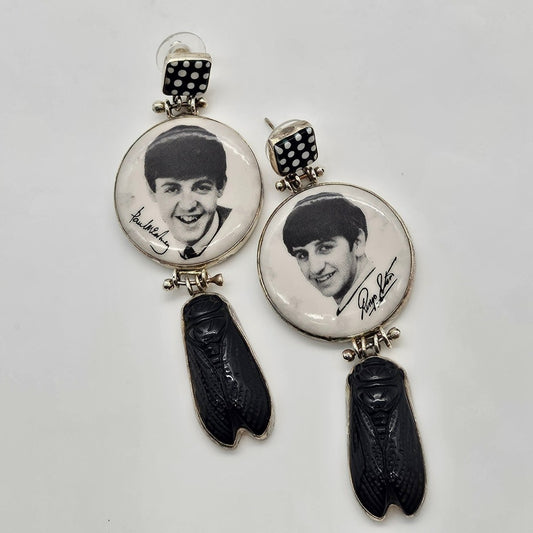 Fan Button Earrings