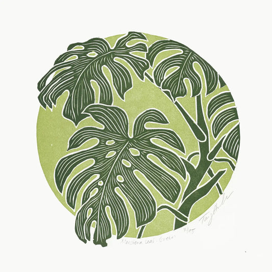 Monstera Leaf Block Print - unframed