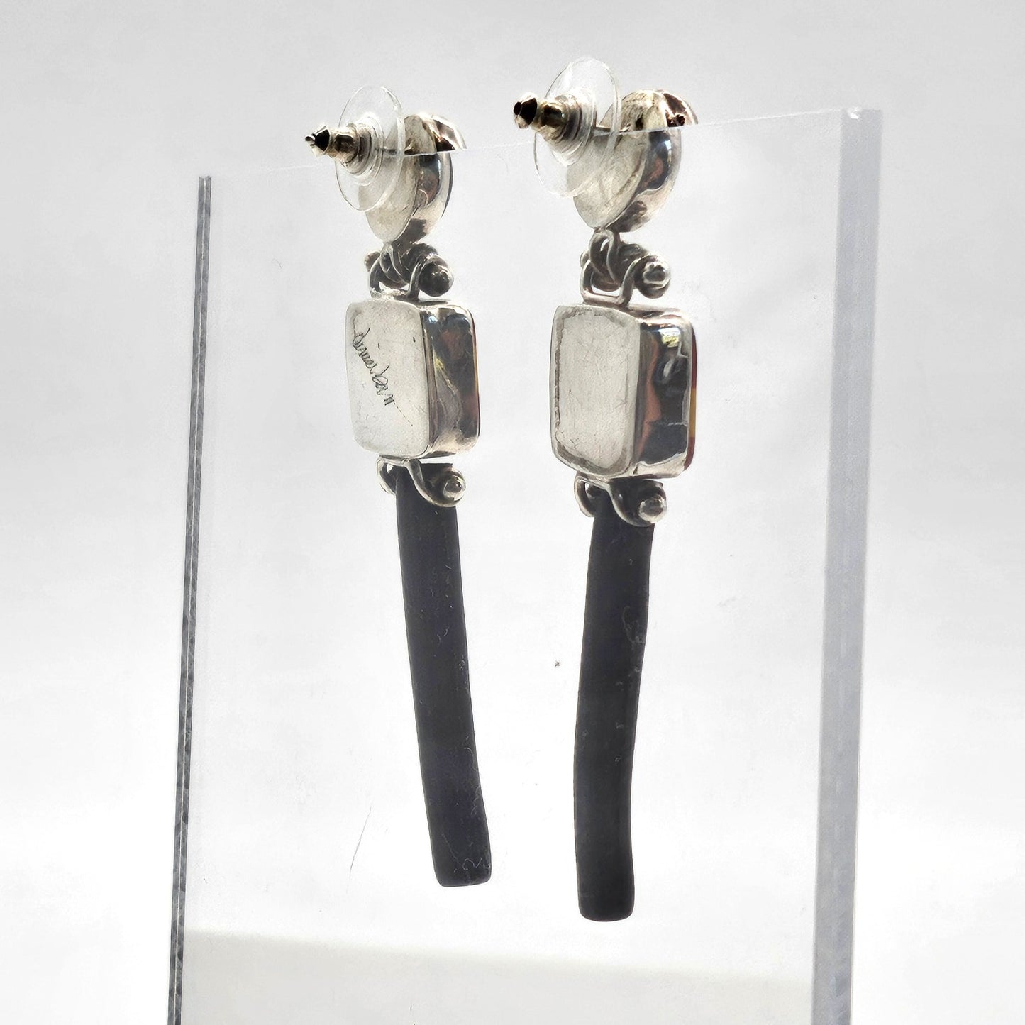 Richard Marquis Murrine Glass and Black Coral Earrings