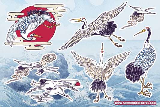 4x6 Crane / Tsuru Vinyl Sticker Sheet