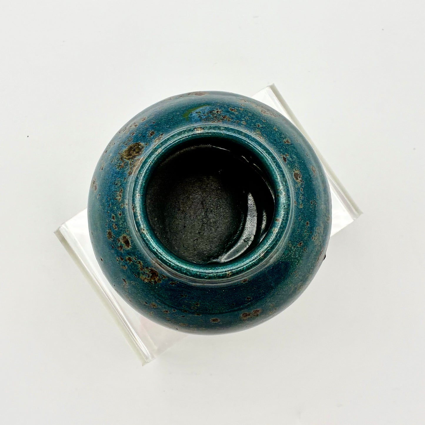 Small Blue Speckled Vase