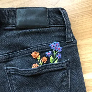 Peel, Stick and Stitch Embroidery Patterns - Wildflowers