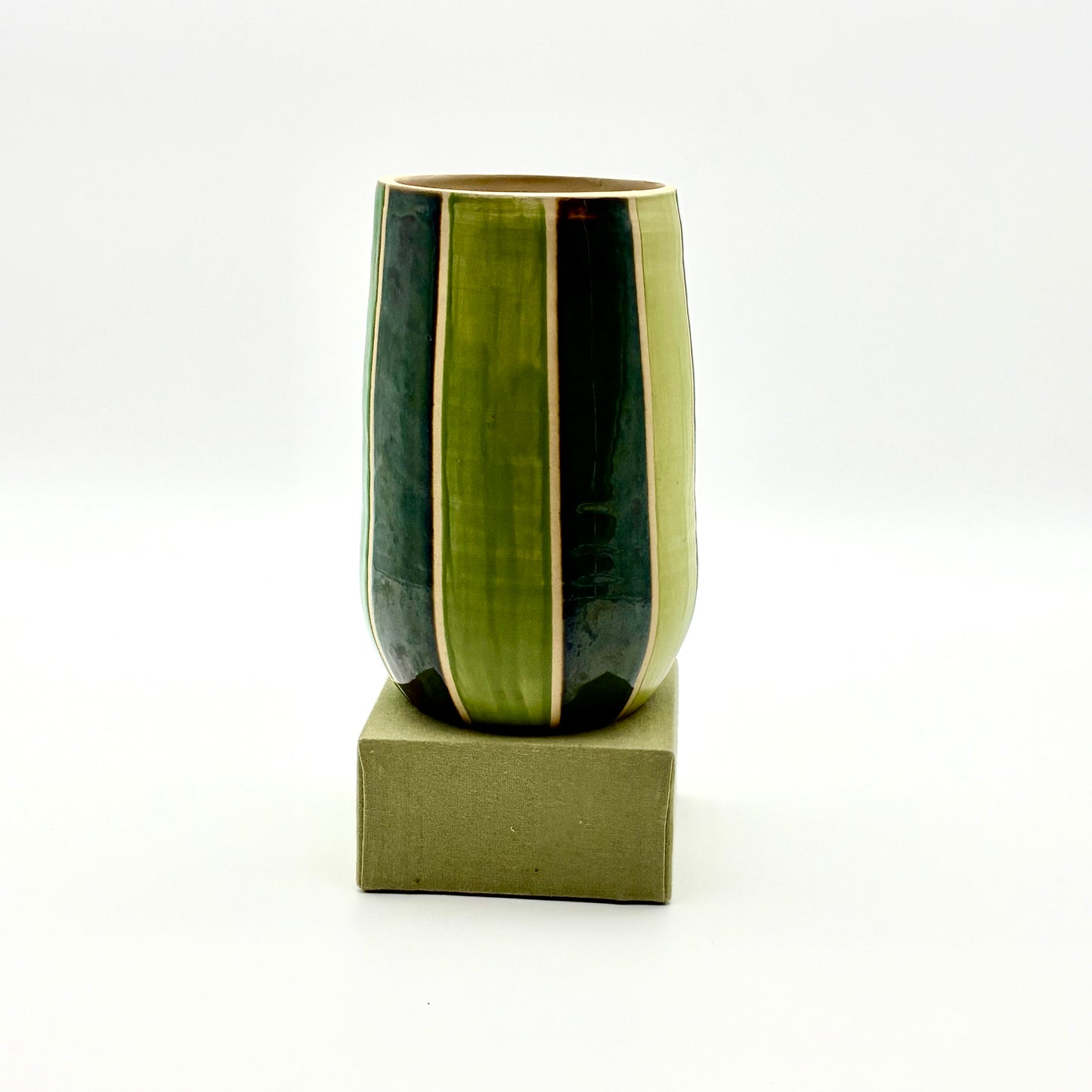 Green Striped Vase
