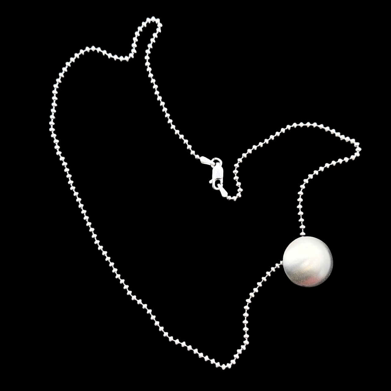 Single Bead Sterling Silver Necklace - 18"