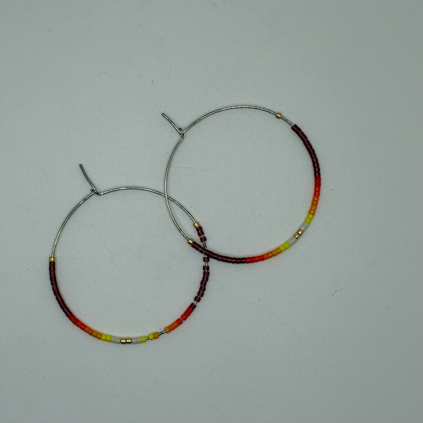 Large Beaded Hoop Earrings