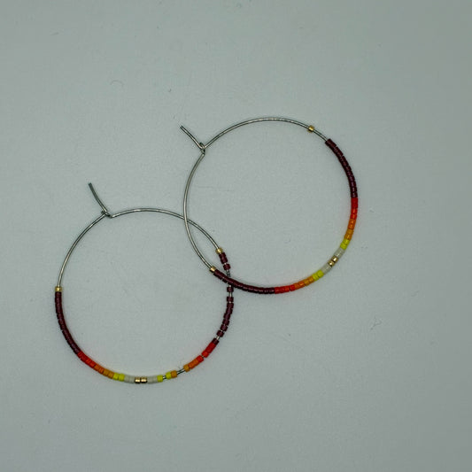 Large Beaded Hoop Earrings