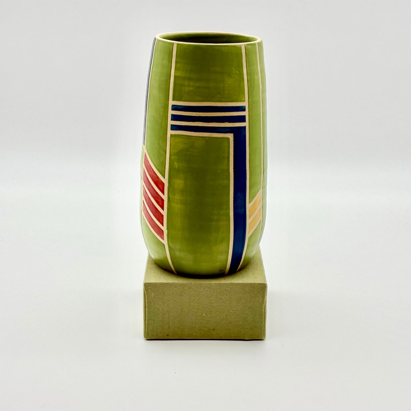 Green Geometric Vase