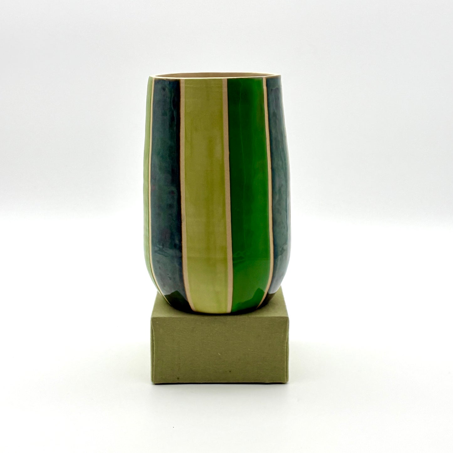 Green Striped Vase
