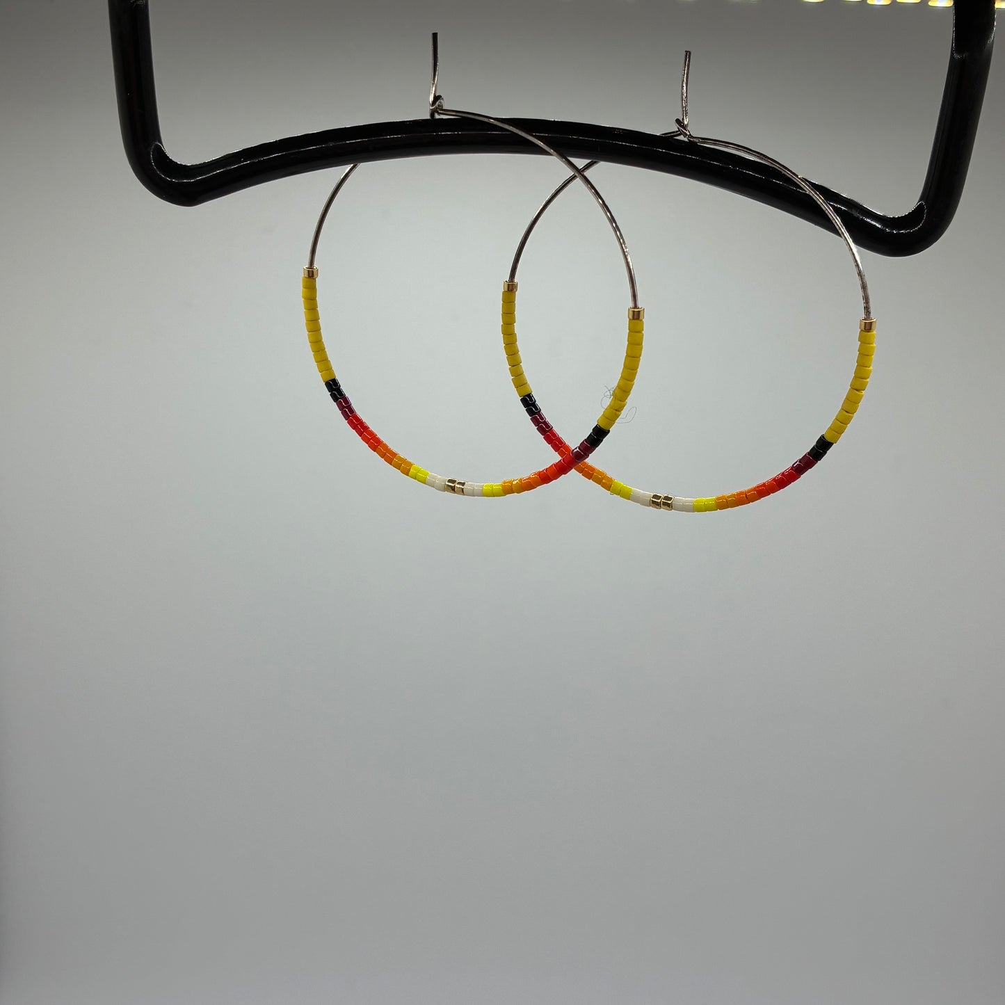 Large Beaded Hoop Earrings