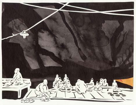 “Buddhist Nuns at Wat Kulen Pagoda” 2018 Framed