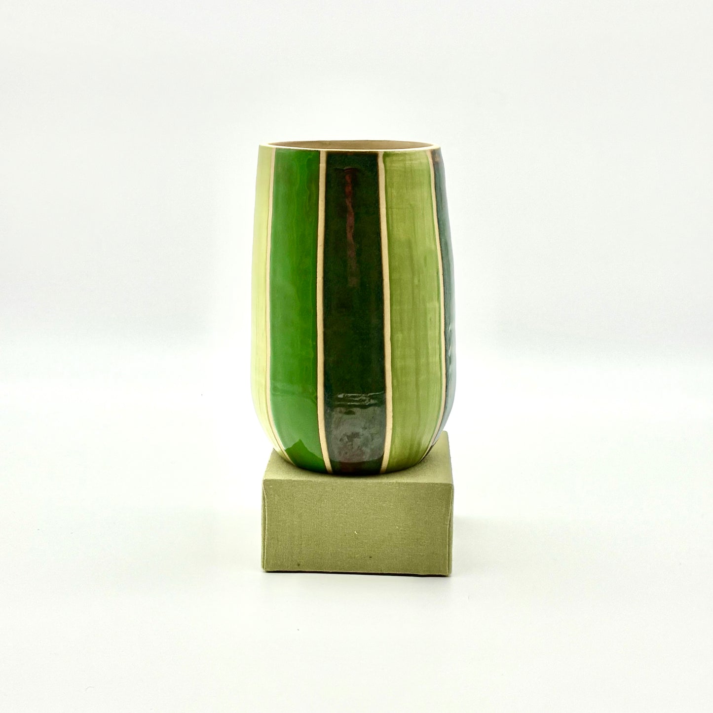 Green Striped Vase