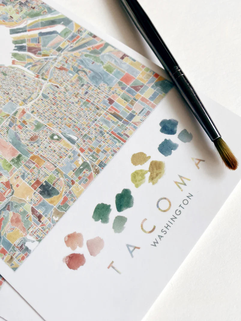 ColorFULL Swatches Tacoma WA Map Postcard