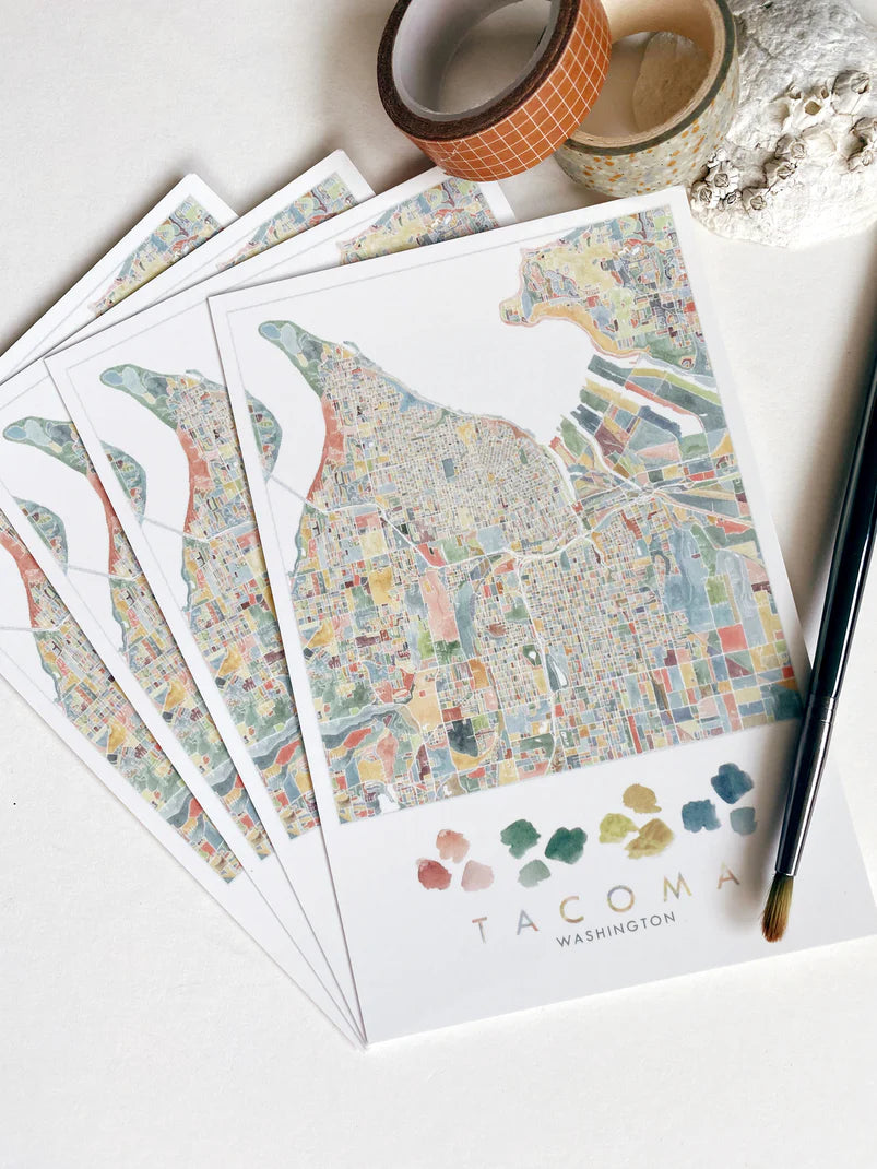 ColorFULL Swatches Tacoma WA Map Postcard