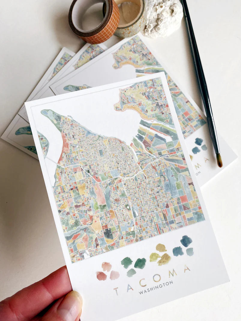 ColorFULL Swatches Tacoma WA Map Postcard