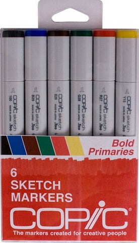 Copic Sketch Marker 6pc Bold Primaries Set