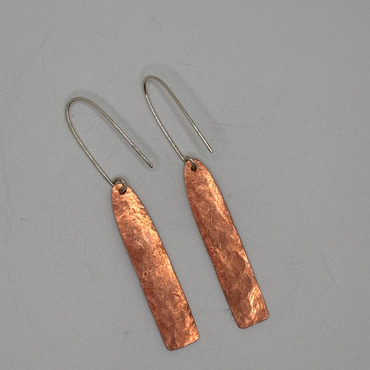 Rustic Copper Foundry Drop Earrings