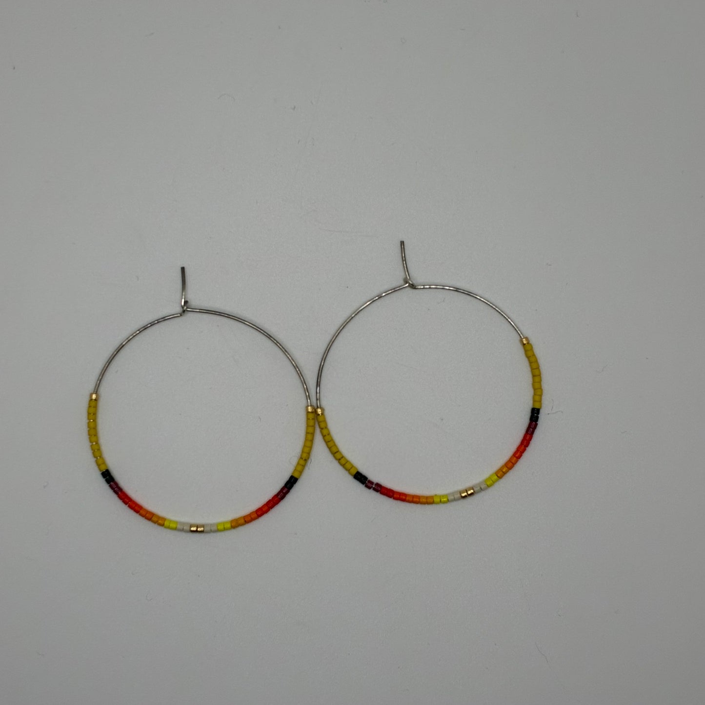 Large Beaded Hoop Earrings