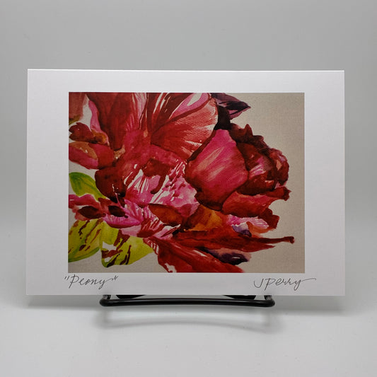 Peony Greeting Card by Judith Perry