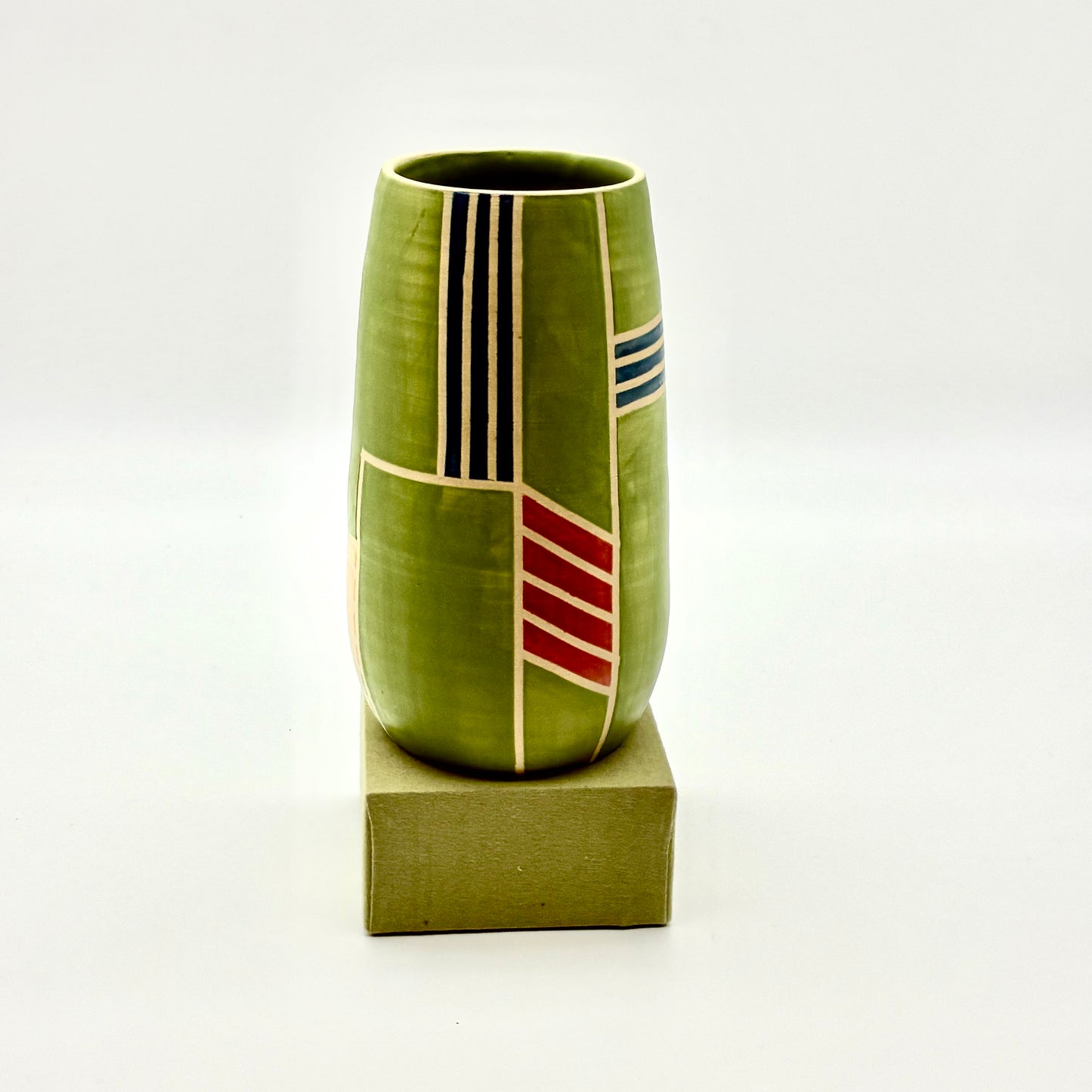 Green Geometric Vase